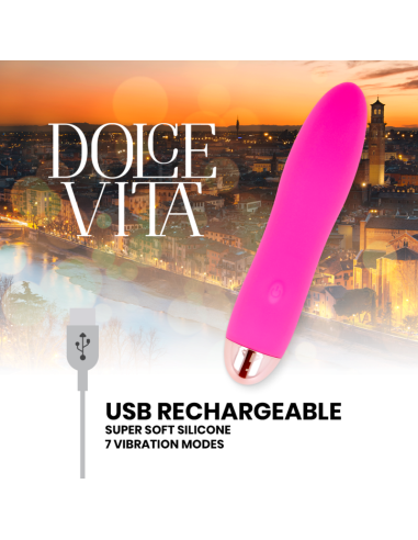 DOLCE VITA - VIBRADOR RECARGABLE FOUR ROSA 7 VELOCIDADES