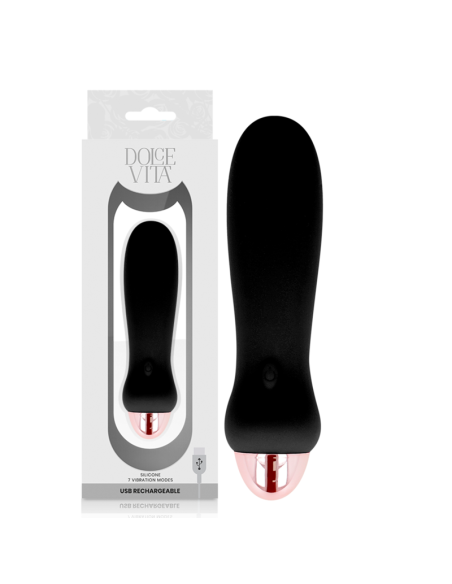 DOLCE VITA - VIBRADOR RECARGABLE FIVE NEGRO 7 VELOCIDADES