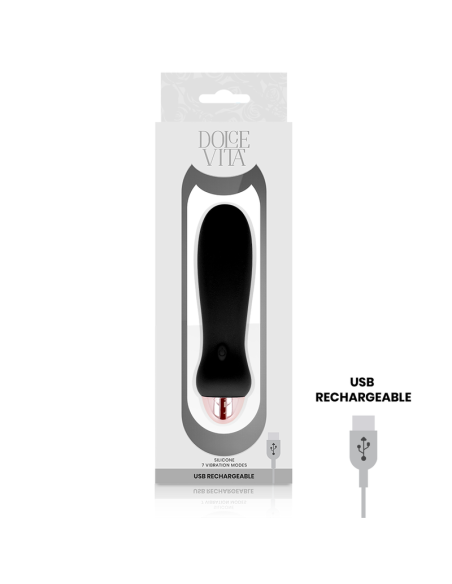 DOLCE VITA - VIBRADOR RECARGABLE FIVE NEGRO 7 VELOCIDADES