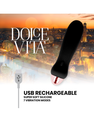 DOLCE VITA - VIBRADOR RECARGABLE FIVE NEGRO 7 VELOCIDADES