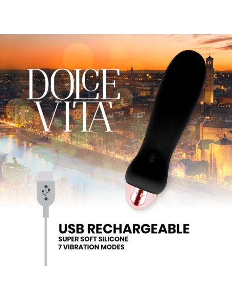 DOLCE VITA - VIBRADOR RECARGABLE FIVE NEGRO 7 VELOCIDADES