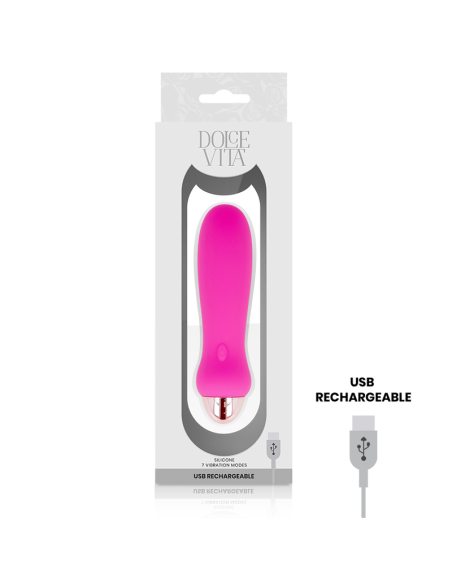 DOLCE VITA - VIBRADOR RECARGABLE FIVE ROSA 7 VELOCIDADES