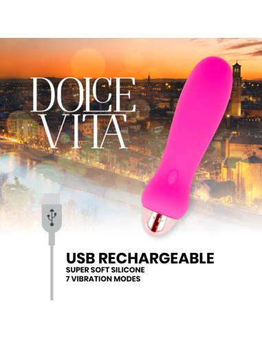 DOLCE VITA - VIBRADOR RECARGABLE FIVE ROSA 7 VELOCIDADES