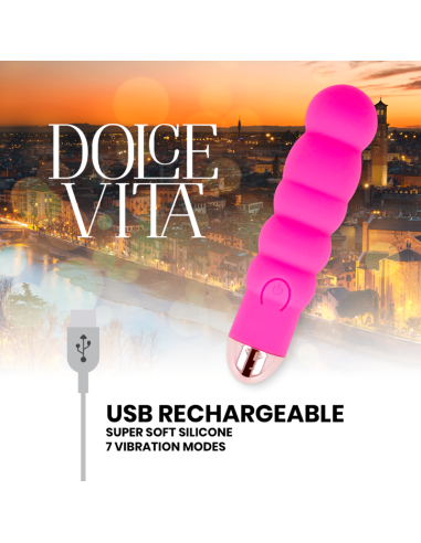 DOLCE VITA - VIBRADOR RECARGABLE SIX ROSA 7 VELOCIDADES