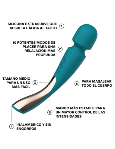 LELO - MASAJEADOR SMART MEDIUM WAND 2 VERDE AGUA
