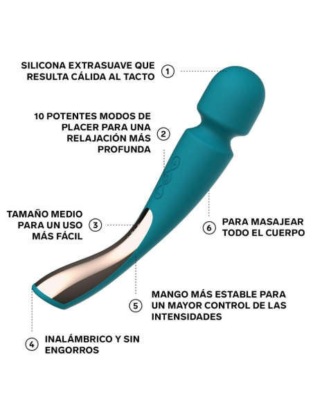 LELO - MASAJEADOR SMART MEDIUM WAND 2 VERDE AGUA
