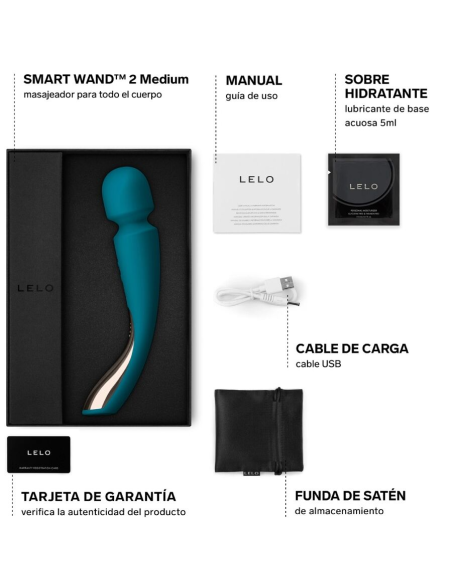 LELO - MASAJEADOR SMART MEDIUM WAND 2 VERDE AGUA