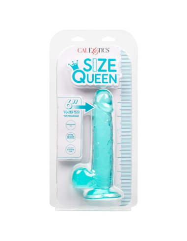 CALEXOTICS - SIZE QUEEN DILDO AZUL 15.3 CM