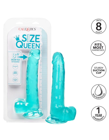 CALEXOTICS - SIZE QUEEN DILDO AZUL 20.3 CM