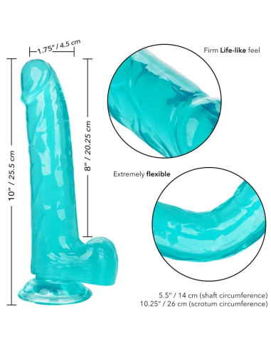 CALEXOTICS - SIZE QUEEN DILDO AZUL 20.3 CM