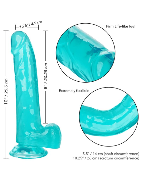 CALEXOTICS - SIZE QUEEN DILDO AZUL 20.3 CM
