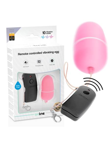 ONLINE - HUEVO VIBRADOR CON MANDO CONTROL REMOTO ROSA
