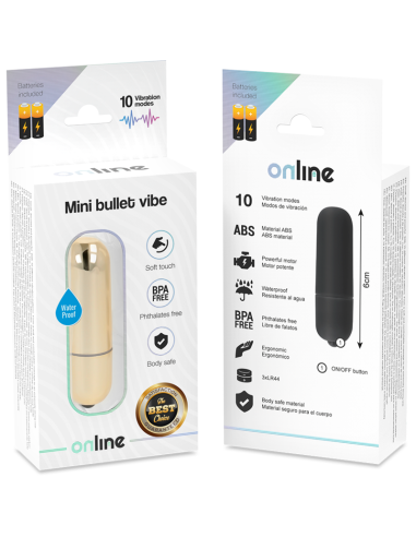ONLINE - MINI BALA VIBRADORA DORADA