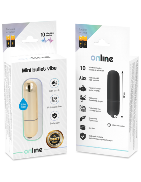 ONLINE - MINI BALA VIBRADORA DORADA