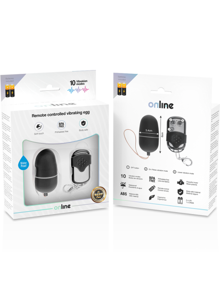 ONLINE - HUEVO VIBRADOR CONTROL REMOTO M NEGRO