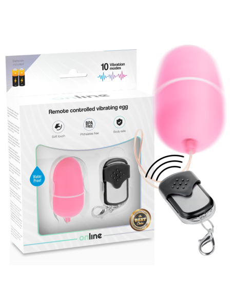 ONLINE - HUEVO VIBRADOR CONTROL REMOTO M ROSA