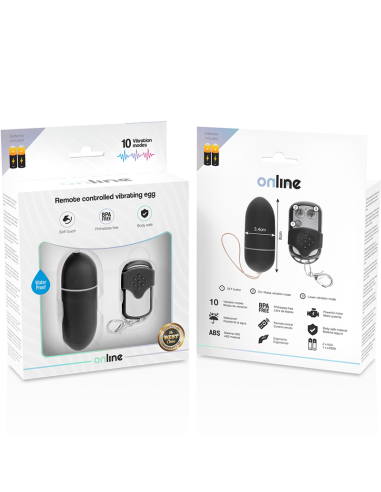 ONLINE - HUEVO VIBRADOR CONTROL REMOTO L NEGRO