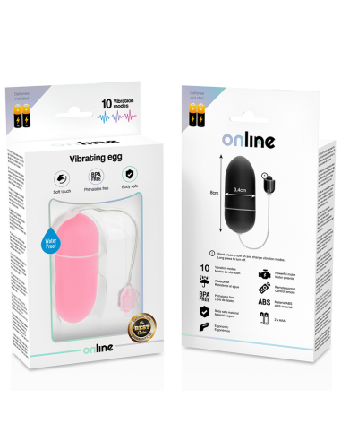 ONLINE - HUEVO VIBRADOR WATERPROOF ROSA
