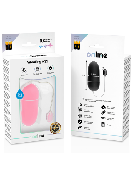 ONLINE - HUEVO VIBRADOR WATERPROOF ROSA