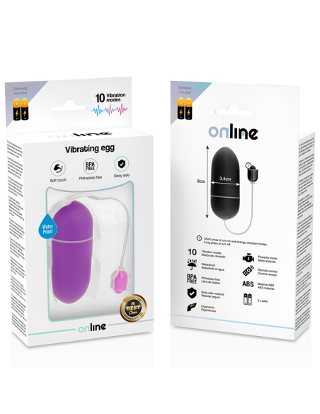 ONLINE - HUEVO VIBRADOR WATERPROOF LILA