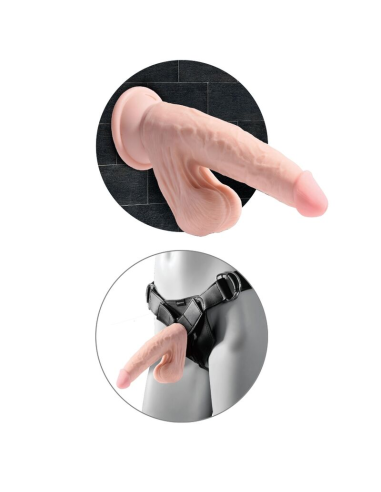 KING COCK - PLUS 3D DILDO SWINGING BALLS 20.3 CM