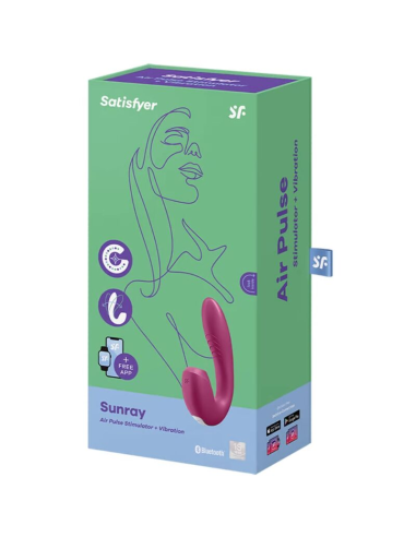 SATISFYER - SUNRAY ESTIMULADOR Y VIBRADOR APP ROJO