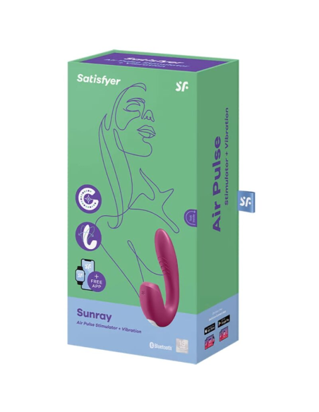 SATISFYER - SUNRAY ESTIMULADOR Y VIBRADOR APP ROJO