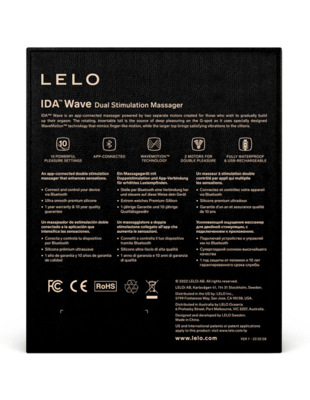 LELO - IDA WAVE MASAJEADOR PAREJAS NEGRO
