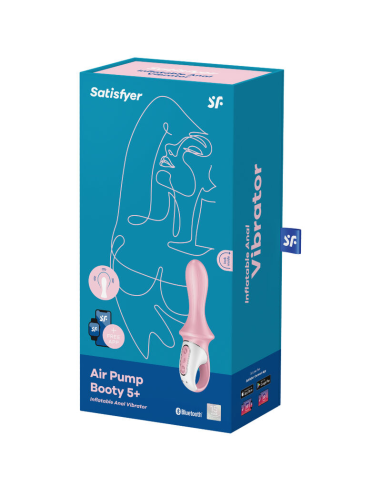 SATISFYER - AIR PUMP BOOTY 5 VIBRADOR ANAL INFLABLE ROSA