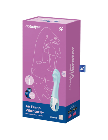 SATISFYER - AIR PUMP VIBRATOR 5 VIBRADOR PUNTO G INFLABLE APP AZUL