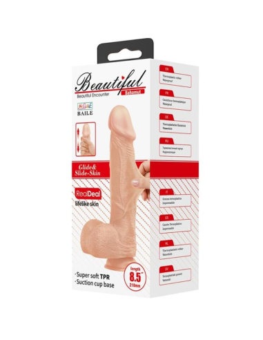 BAILE - BEAUTIFUL ENCOUNTER BAHAMUT DILDO REALÍSTICO FLEXIBLE 21.8 CM NATURAL