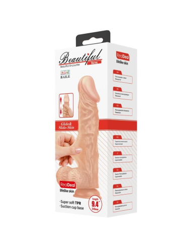 BAILE - BEAUTIFUL ENCOUNTER BURAQ DILDO REALÍSTICO FLEXIBLE 24 CM NATURAL