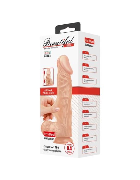 BAILE - BEAUTIFUL ENCOUNTER BURAQ DILDO REALÍSTICO FLEXIBLE 24 CM NATURAL