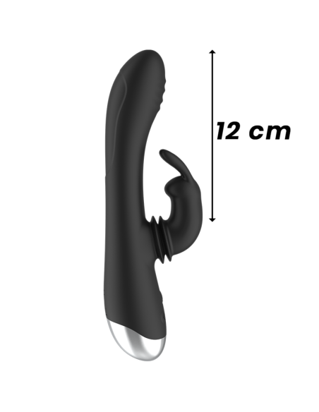 BLACKandSILVER - DJ. ADAM ESTIMULADOR RABBIT SILICONA RECARGABLE NEGRO