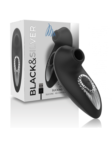 BLACKandSILVER - DRAKE DELUXE SUCKING VIBE SILICONA RECARGABLE NEGRO
