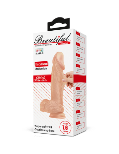 BAILE - BEAUTIFUL ENCOUNTER ZEBULON DILDO REALÍSTICO FLEXIBLE 19.4 CM NATURAL