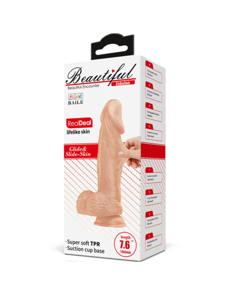 BAILE - BEAUTIFUL ENCOUNTER ZEBULON DILDO REALÍSTICO FLEXIBLE 19.4 CM NATURAL