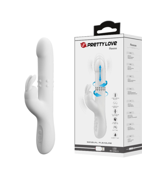 PRETTY LOVE - REESE VIBRADOR CON ROTACIÓN PLATEADO