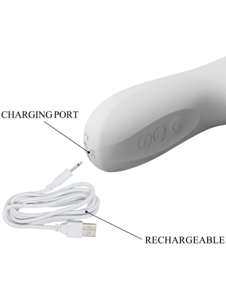 PRETTY LOVE - REESE VIBRADOR CON ROTACIÓN PLATEADO