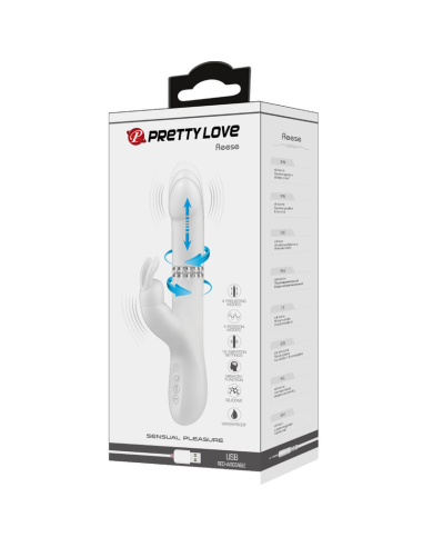 PRETTY LOVE - REESE VIBRADOR CON ROTACIÓN PLATEADO