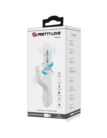 PRETTY LOVE - REESE VIBRADOR CON ROTACIÓN PLATEADO