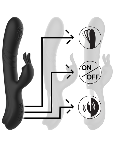 BLACKandSILVER - JAMIE VIBRADOR RABBIT EFECTO WAVE
