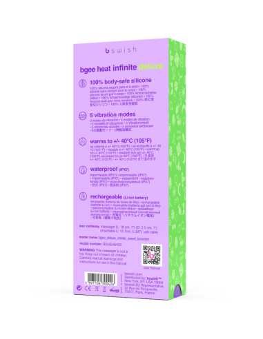 B SWISH - BGEE HEAT INFINITE DELUXE VIBRADOR RECARGABLE SILICONA LAVANDA