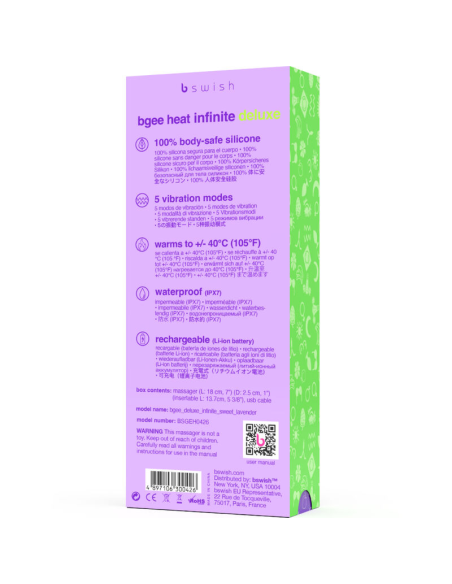 B SWISH - BGEE HEAT INFINITE DELUXE VIBRADOR RECARGABLE SILICONA LAVANDA