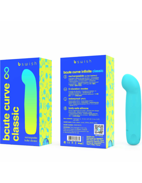B SWISH - BCUTE CURVE INFINITE CLASSIC VIBRADOR RECARGABLE SILICONA AZUL