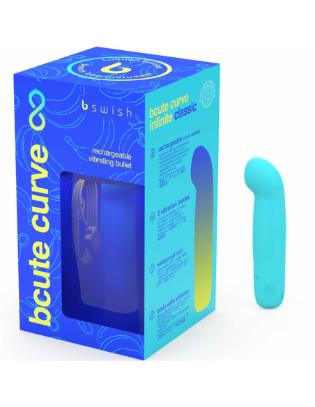 B SWISH - BCUTE CURVE INFINITE CLASSIC EDICION LIMITADA VIBRADOR RECARGABLE SILICONA AZUL
