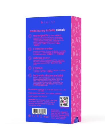 B SWISH - BWILD BUNNY INFINITE CLASSIC VIBRADOR RECARGABLE SILICONA AZUL