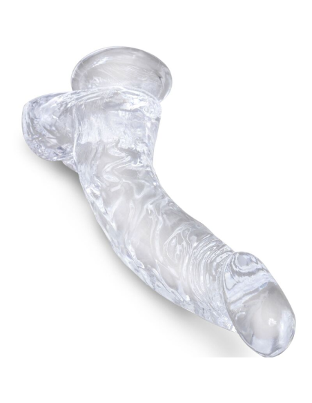 KING COCK - CLEAR PENE REALÍSTICO CURVADO CON TESTÍCULOS 16.5 CM TRANSPARENTE