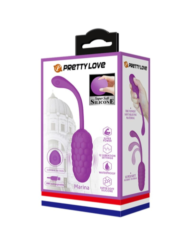 PRETTY LOVE - HUEVO VIBRADOR CON TEXTURA MARINA RECARGABLE MORADO