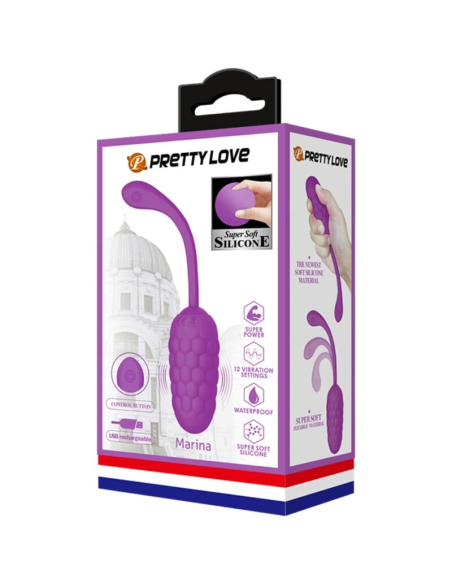 PRETTY LOVE - HUEVO VIBRADOR CON TEXTURA MARINA RECARGABLE MORADO